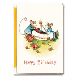 Greeting Cards - Happy Birthday Candle & Cake  